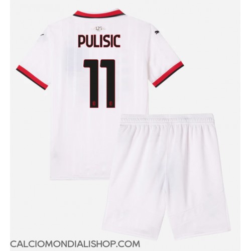 Maglie da calcio AC Milan Christian Pulisic #11 Seconda Maglia Bambino 2024-25 Manica Corta (+ Pantaloni corti)